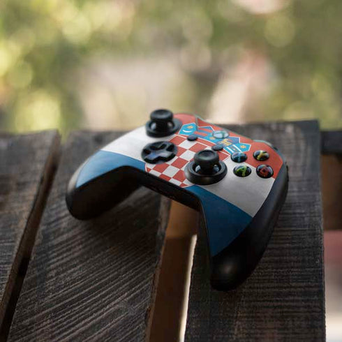 Croatia Flag Distressed Xbox One S Controller Skin